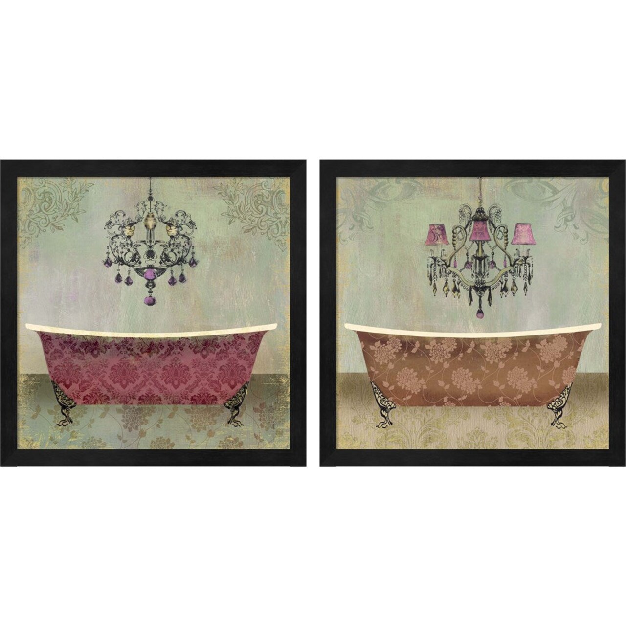 Boudoir Bath by Posters International Studio, 2 Piece Black Framed Art Set